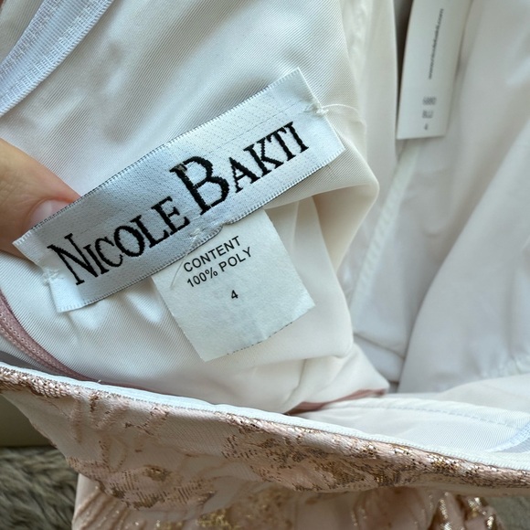NWT Nicole Bakti 6880 Strapless Dress in Rose Gold Size 4 - Picture 3 of 6